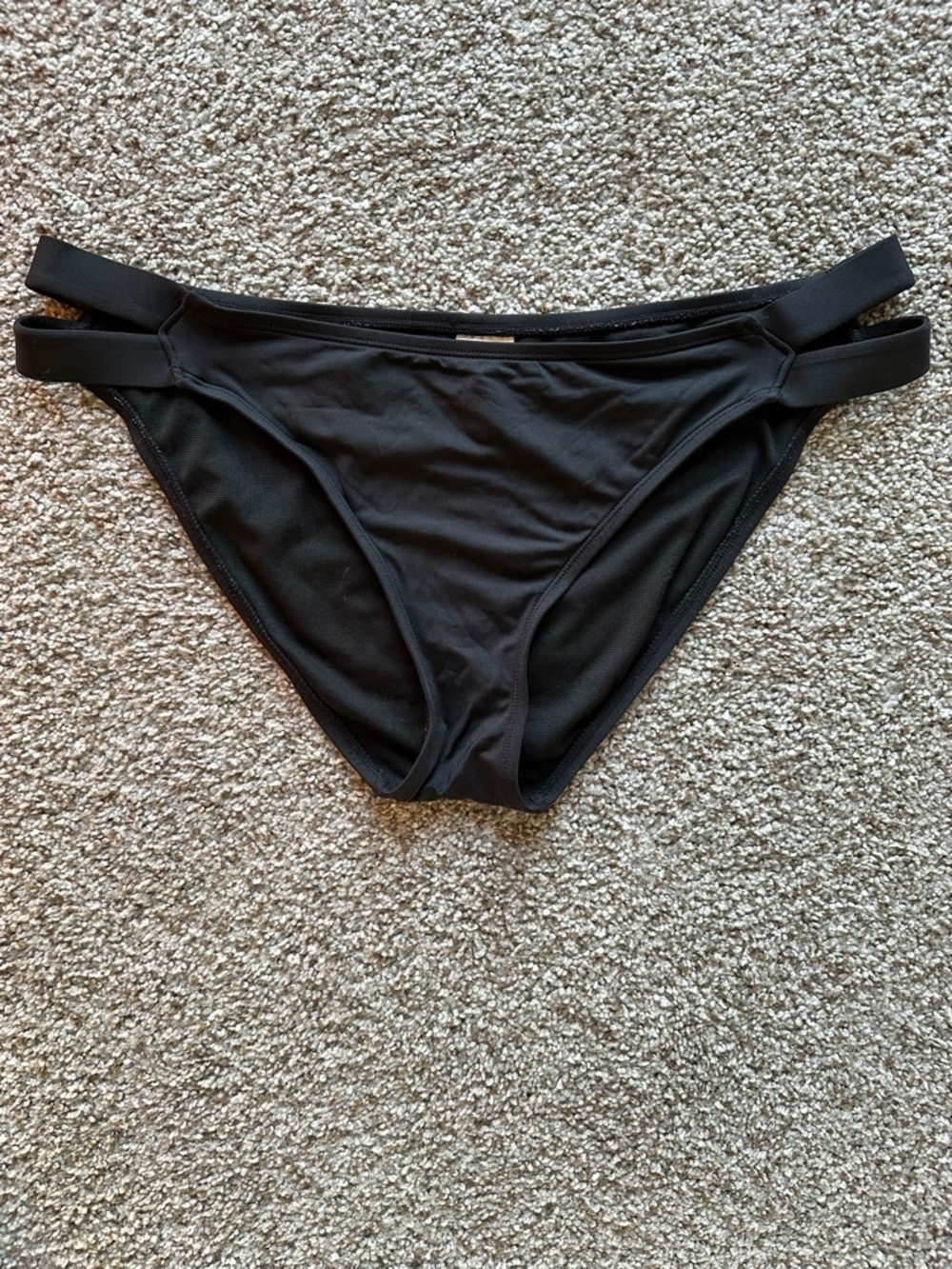 Kona Sol Black Double-Strap Bikini Bottoms